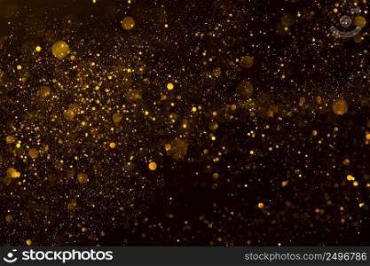 Golden stardust flow glitter shiny abstract background