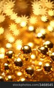 golden stars holiday background close up