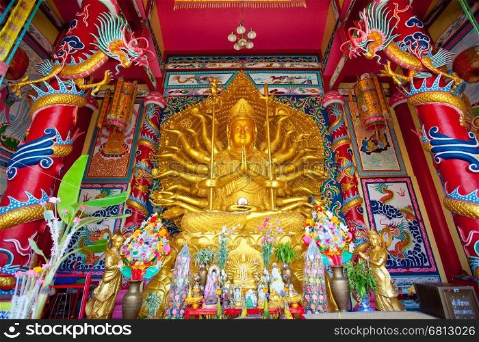 Golden Statue of Guan Yin with 1000 hands&#xA;
