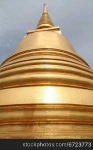 Golden stupa in Wat Bowonniwet, Bangkok, Thailand