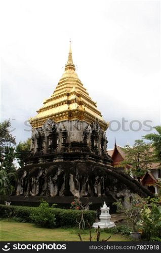 Golden stupa in Wat Chiang Man, Chiang Mai, Thailand