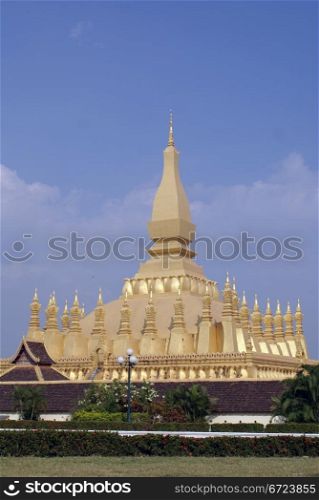 Golden stupa in wat That Luang, Vientiane