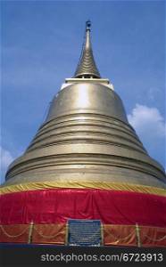 Golden stupa on the top of Golden mount in Bangkok, Thailand