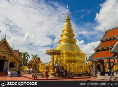 Golden stupa with church