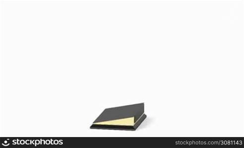 Golden table tennis trophy on white background