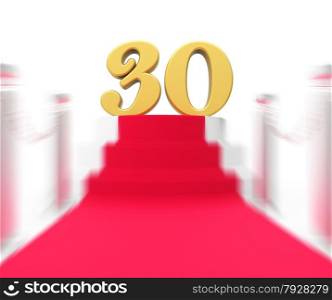 Golden Thirty On Red Carpet Displaying Film Industry Anniversary Event