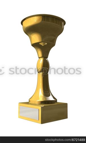 Golden trophy cup