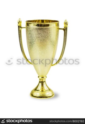 Golden trophy cup isolated on a white background