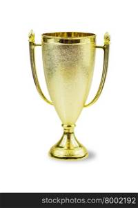 Golden trophy cup isolated on a white background