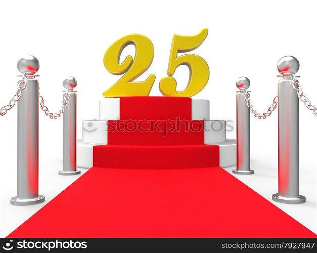 Golden Twenty Five On Red Carpet Showing Twenty Fifth Anniversary Recognition