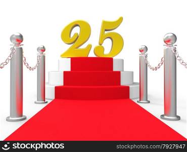 Golden Twenty Five On Red Carpet Showing Twenty Fifth Anniversary Recognition