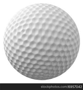 Golf Ball. Digitally rendered illustration of a golf ball on white background.