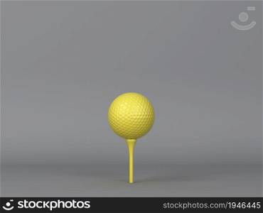 Golf ball. Minimal scene. 3d illustration