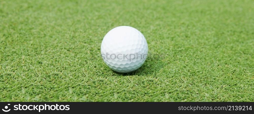 Golf Ball on the Green Grass. Golf Ball