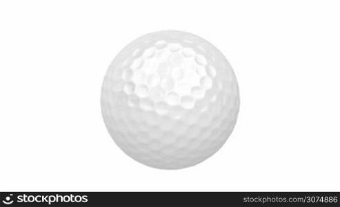 Golf ball spin on white background