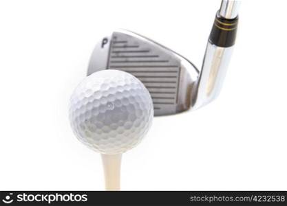 golf club and ball isolated on white background