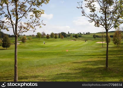 golf course against the blue sky