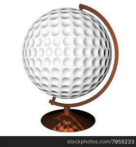 Golf globe isolated over white background, 3d render, square image