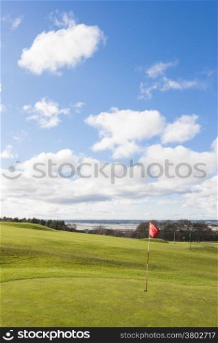 Golf green in a sunny day