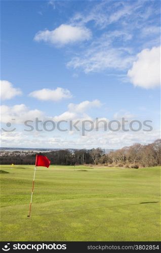 Golf green in a sunny day