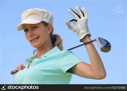 Golfer winking