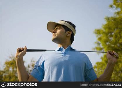 Golfer with a club