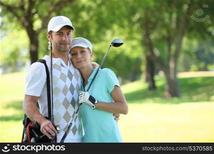 Golfing couple