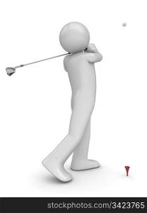 Golfman&rsquo;s stroke (3d isolated characters sports series)
