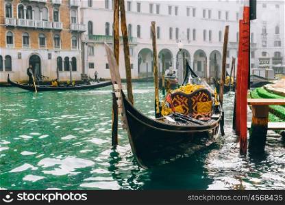 Gondola on the Grand canal of Venice Italy