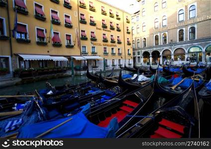 Gondola Parking. Venice-Italy