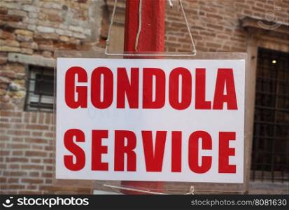 Gondola service sign. Gondola service sign in the city of Venice, Italy