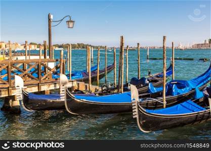 Gondolas in a summer day in Venice, Italy