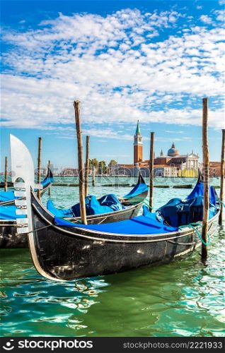 Gondolas  in a summer day in Venice, Italy
