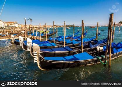 Gondolas  in a summer day in Venice, Italy