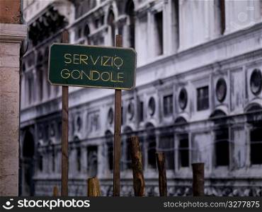 Gondole sign in Venice