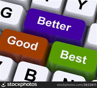 Good Better Best Keys Represent Ratings And Improvement. Good Better Best Keys Representing Ratings And Improvement