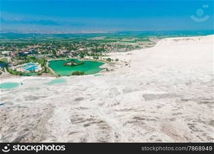 Good clear weather and a beautiful view from the top of Pamukkale