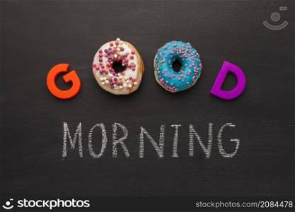 good morning mesage with doughnuts