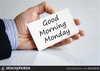 Good morning monday text concept isolated over white background