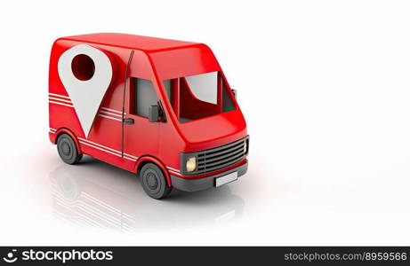 Goods transport vehicle. Delivery and logistic concept. Generative AI