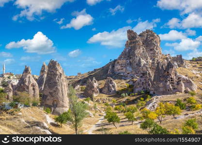 Goreme - open air museum, Cappadocia, Turkey in a beautiful summer day