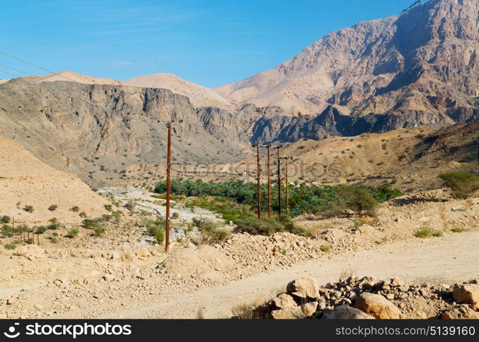 gorge and canyon the deep cloudy sky in oman the old mountain