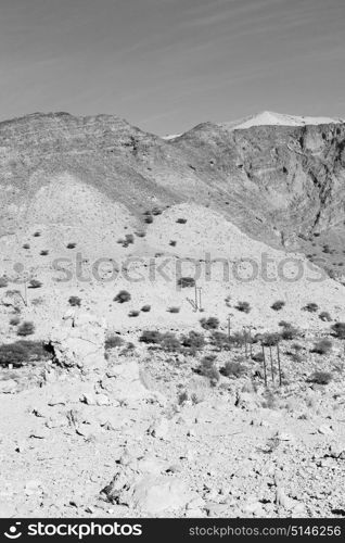 gorge and canyon the deep cloudy sky in oman the old mountain