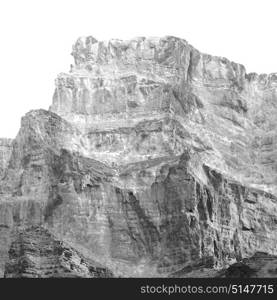 gorge and canyon the deep cloudy sky in oman the old mountain