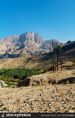 gorge and canyon the deep cloudy sky in oman the old mountain