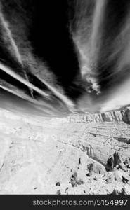 gorge and canyon the deep cloudy sky in oman the old mountain