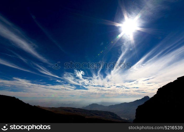 gorge and canyon the deep cloudy sky in oman the old mountain