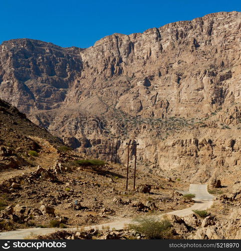 gorge and canyon the deep cloudy sky in oman the old mountain