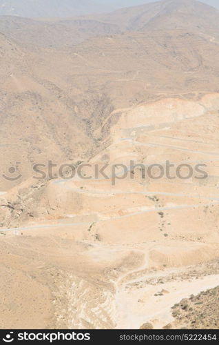 gorge and canyon the deep cloudy sky in oman the old mountain