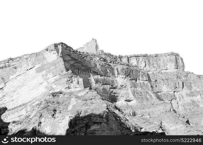 gorge and canyon the deep cloudy sky in oman the old mountain